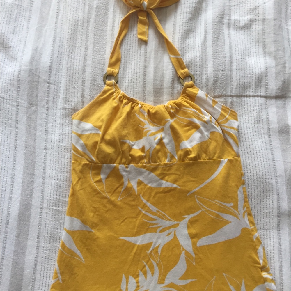 Banana Republic yellow and white halter top, small